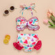 3-24M Baby Girls Valentine's Day Love Swimsuit Two-Piece Set  Baby Clothes   