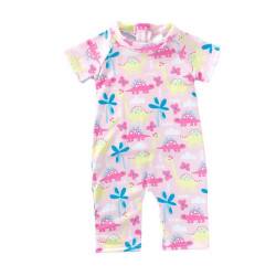 3-24M Baby Girls One Piece Swimsuit Dinosaur Coconut Back Zip  Baby Clothes   