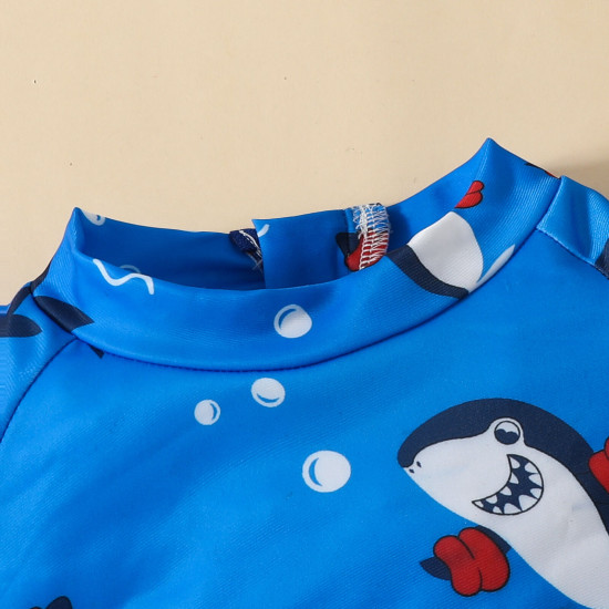 3-24M Baby One-Piece Swimsuit Shark Short-Sleeved Zipper  Baby Clothing   