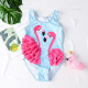 9M-4Y Toddler Girls Striped Flamingo Bikini One Piece Swimsuit  Girls Clothes   