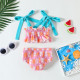 9M-4Y Toddler Girls Smocked Flower Printed Camisole Shorts Swimsuit Set  Girls Clothes   