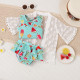 3M-3Y Baby Girl Swimwear & Beachwear Sets Sleeveless Ruffle Neck Top And Hemline Shorts And Blouse  Baby Clothes Suppliers   