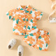 3-24M Baby Boys Floral Lapel Single Breasted Shirts And Shorts  Baby Clothing   