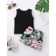 3-24M Baby Sets Tropical Print Tank Top & Shorts Set  Baby Clothing   