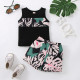 3-24M Baby Sets Tropical Print Tank Top & Shorts Set  Baby Clothing   