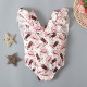 9M-3Y Baby Girl Sleeveless Shoes Cap Printed Backless One-Piece Swimsuit  Baby Clothing   