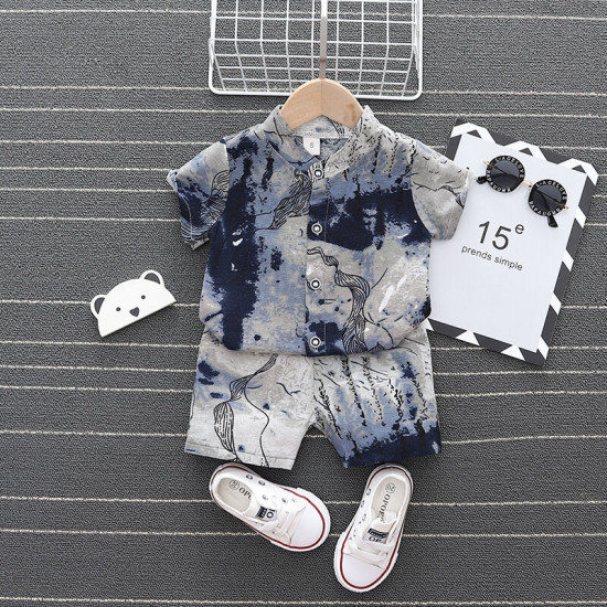 9M-4Y Tie-Dye Print Shirts And Shorts  Toddler Boy Clothes   