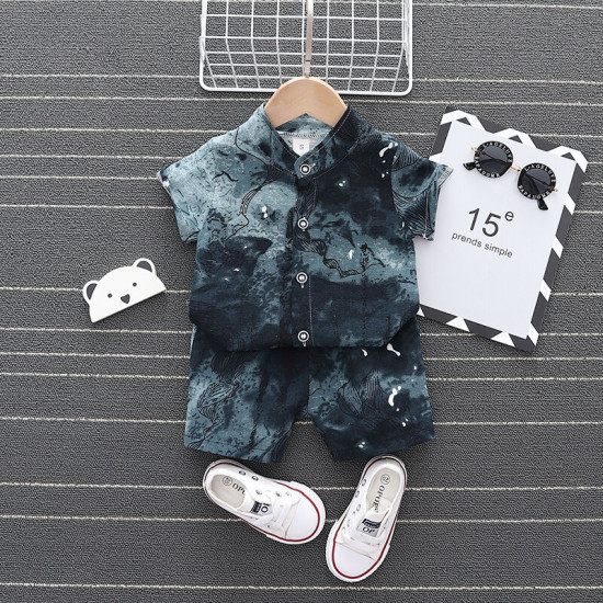 9M-4Y Tie-Dye Print Shirts And Shorts  Toddler Boy Clothes   