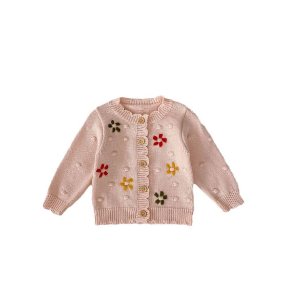 3-24M Baby Girls Handmade Hook-Knit Cardigan Sweater  Baby Clothing   