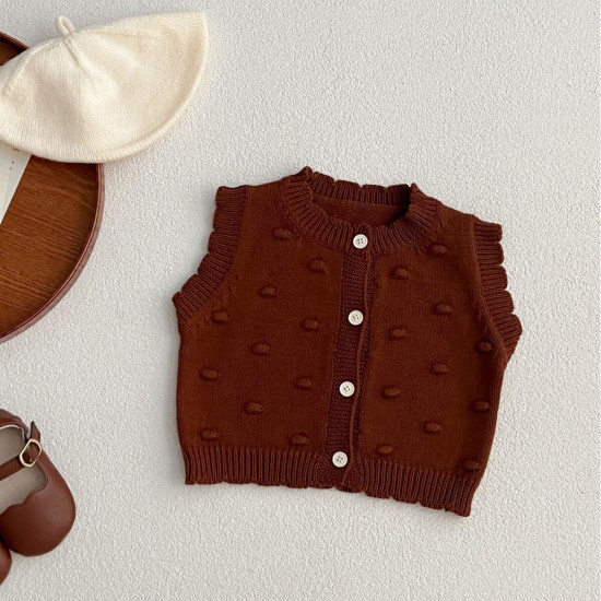 3-24M Baby Knitted Bubble Sweater Vest Woolen Cardigan  Baby Clothes   