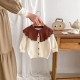 3-24M Baby Girls Retro Large Lapel Sweater Knit Cardigan  Baby Clothing   