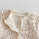 3-24M Baby Girls Hollow Knitted Ruffle Collar Sweater Cardigan  Baby Clothing   