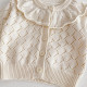 3-24M Baby Girls Hollow Knitted Ruffle Collar Sweater Cardigan  Baby Clothing   