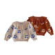 3-24M Baby Girls Knitted Cardigan Cherry Print Lapel Sweater  Baby Clothing   