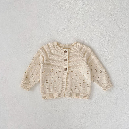 3-24M Baby Hollow Long Sleeve Knitted Jackets Cardigan  Baby Clothing   