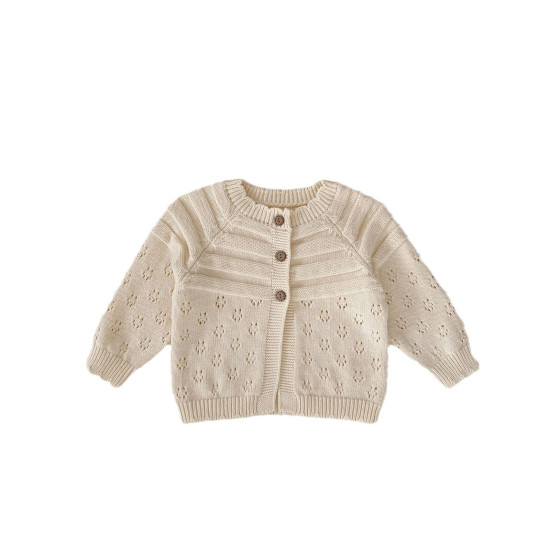 3-24M Baby Hollow Long Sleeve Knitted Jackets Cardigan  Baby Clothing   