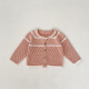 3-24M Baby Girls Hollow Contrast Trim Knitted Cardigan Sweater  Baby Clothing   