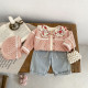 3-24M Baby Girls Hollow Contrast Trim Knitted Cardigan Sweater  Baby Clothing   