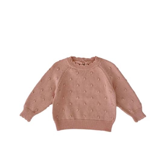 3-24M Baby Puff Point Long Sleeve Pullover Knit Sweater  Baby Clothing   
