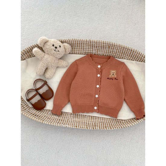3-24M Baby Cardigan Bear Embroidered Sweater  Baby Clothes   