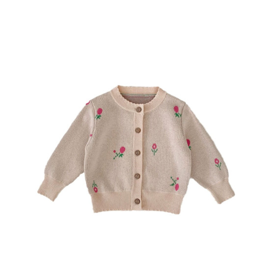 3-24M Baby Floral Jacquard Knit Cardigan Sweater  Baby Clothes   
