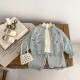 3-24M Baby Bell Cuffs Hollow Embroidered Knitted Cardigan Sweater  Baby Clothes   