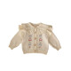 3-24M Baby Ruffle Collar Embroidered Knitted Sweater Cardigan  Baby Clothes   