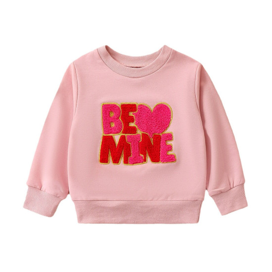 3-24M Baby Valentine's Day Towel Embroidered Love Letters Sweatshirts  Baby Clothes   