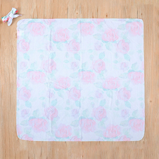 Newborn Flower Print Throw Baby Blanket Swaddle & Headband  Accessories Vendors   