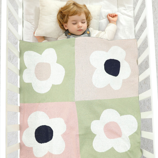 Baby Blankets Flower Contrast Newborn Swaddle  Accessories Vendors   