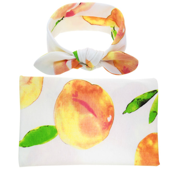 Baby Wrap Floral Print Rabbit Ears Headband Blanket Swaddle  Accessories   