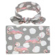 Baby Wrap Floral Print Rabbit Ears Headband Blanket Swaddle  Accessories   