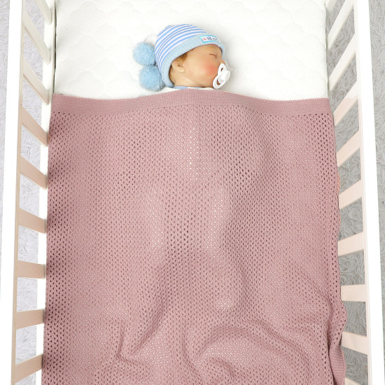 Newborn Hollow Out Pure Color Baby Blankets  Accessories Vendors   