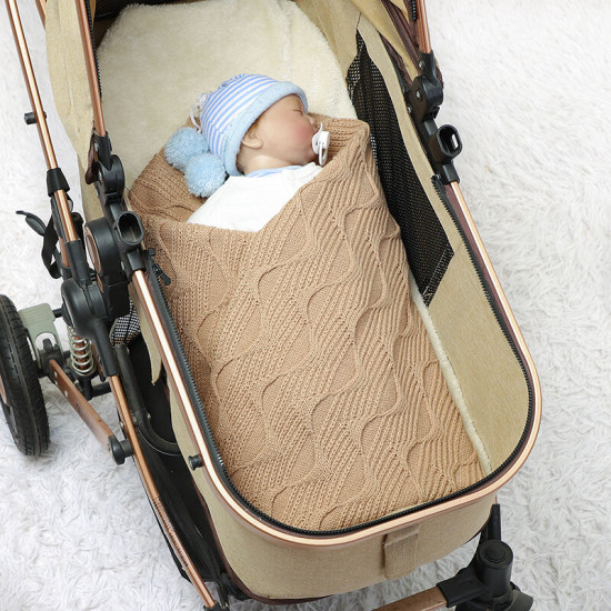 Baby Blankets Solid Color Knitted Swaddle Baby Accessories    