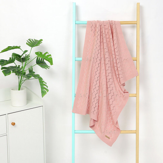 Newborn Solid Color Eyelets Knitting Baby Blankets  Baby Boutique Clothing   