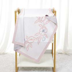 Newborn Unisex Baby Flower Print Knitted Blankets  Accessories Vendors   