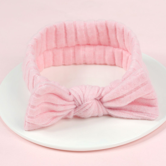 MOQ 2PCS Solid Color Hairband Newborn Bow Elastic Headband  Accessories   