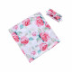 Flower Print Baby Swaddle Wrap And Bow Headband Set Of 2 Baby Accessories    