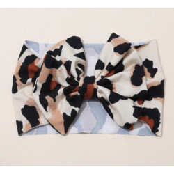Baby Milk Silk Leopard Headband With Big Bow Baby Accessories    