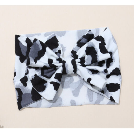 Baby Milk Silk Leopard Headband With Big Bow Baby Accessories    