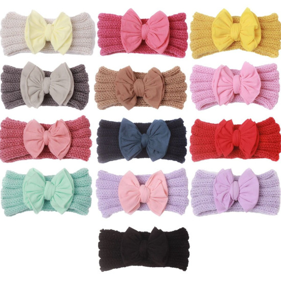 MOQ 2PCS Baby Nylon Bow Wide-Brimmed Headband Baby Accessories    