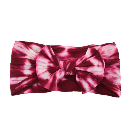 MOQ 2PCS Baby Tie Dye Nylon Bow Headband Baby Accessories    