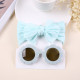 MOQ 2PCS Nylon Solid Bow Headband And Sunglasses 2 Pieces Hair Accessories Sets   