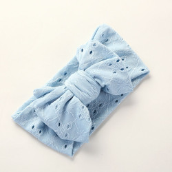 MOQ 2PCS Hand Embroidered Bow Lace Hole Baby Headband  Accessories Vendors   