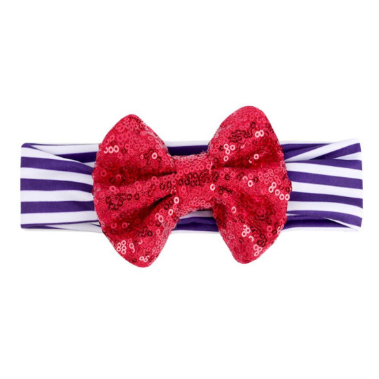 MOQ 2PCS Independence Day Striped Stars Bow Baby Headband   