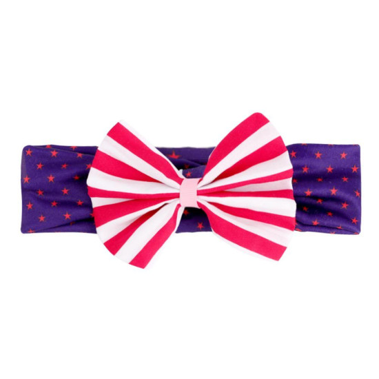 MOQ 2PCS Independence Day Striped Stars Bow Baby Headband   