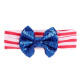 MOQ 2PCS Independence Day Striped Stars Bow Baby Headband   