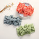 MOQ 2PCS Solid Color Ruffle Trim Bow Baby Headband   