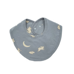 Baby Cartoon Rabbit Moon Printed Buttons Waterproof Soft Bibs  Accessories Vendors   