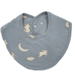 Baby Cartoon Rabbit Moon Printed Buttons Waterproof Soft Bibs  Accessories Vendors   